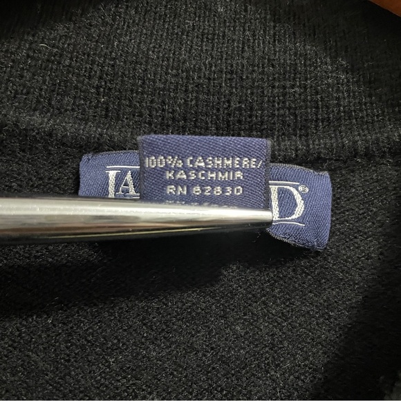 Lands’ End Cashmere Sweater Polo Black Long Sleeve Mens XL 46 - 48 - Picture 7 of 9